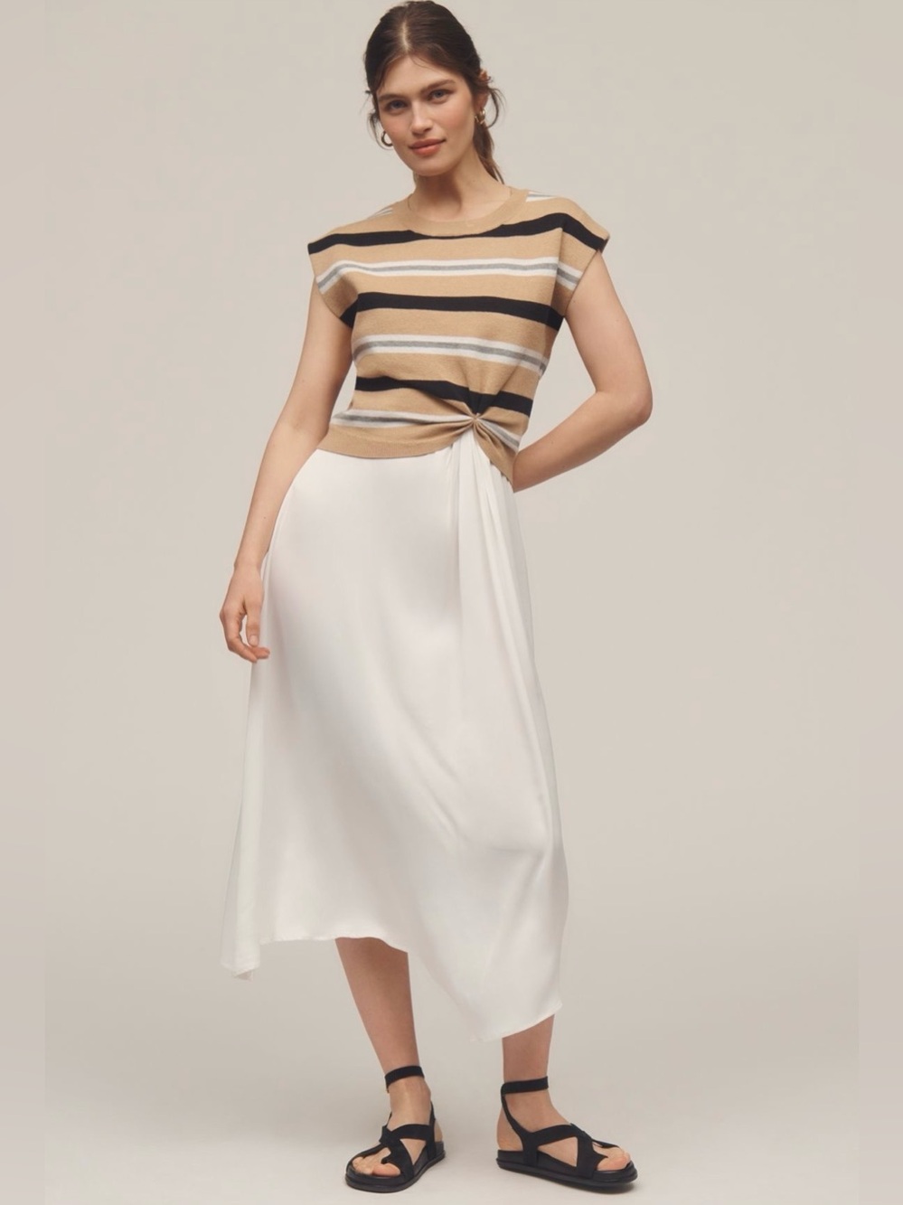 Anthropologie “The Gemini” Cap-Sleeve Sweater & Tank Dress Set